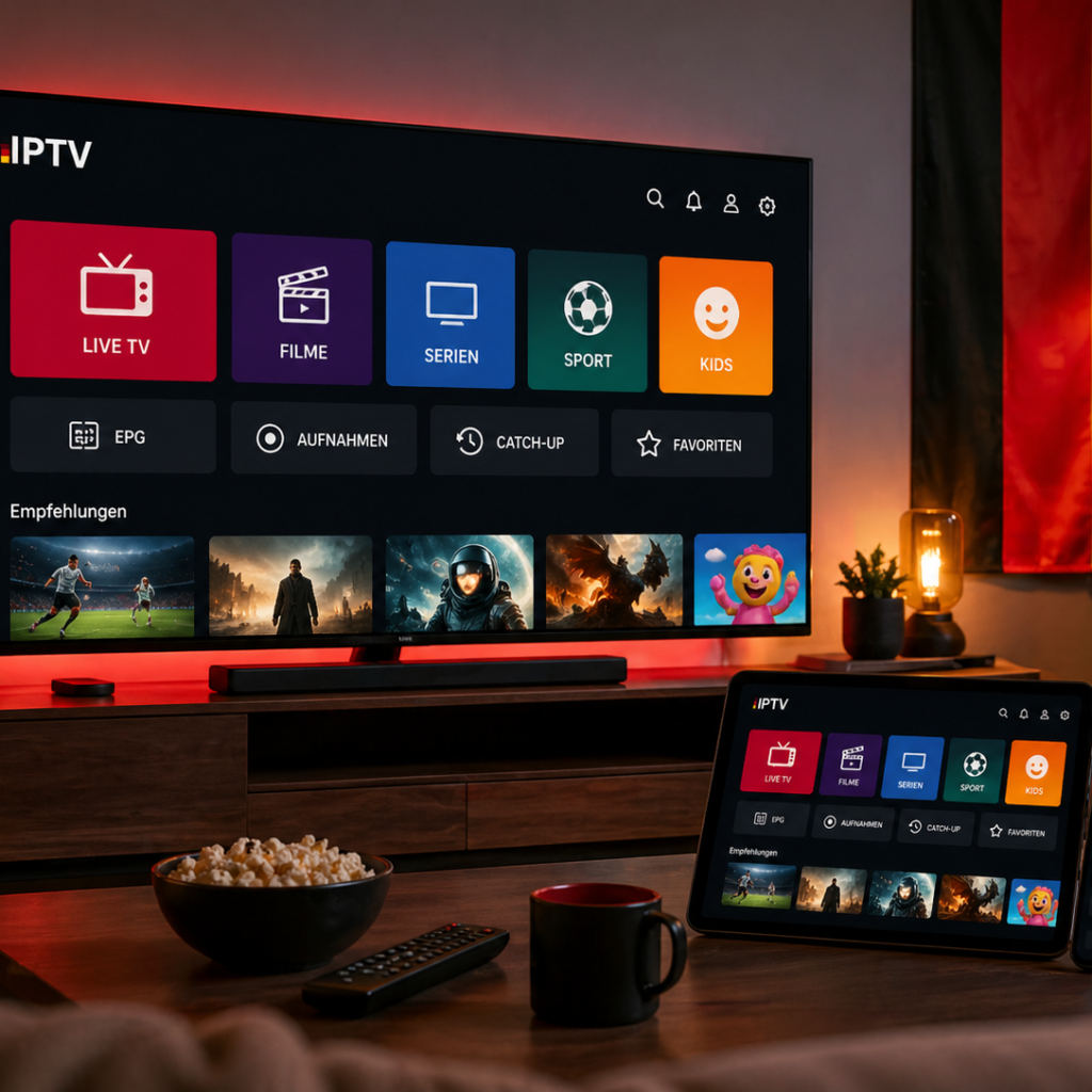 IPTV German bietet eine flexible Möglichkeit, TV-Sender, Filme und Serien online zu streamen. Entdecken Sie die wichtigsten Vorteile von IPTV German für Smart TV, Fire TV Stick, Android Box und mobile Geräte.
